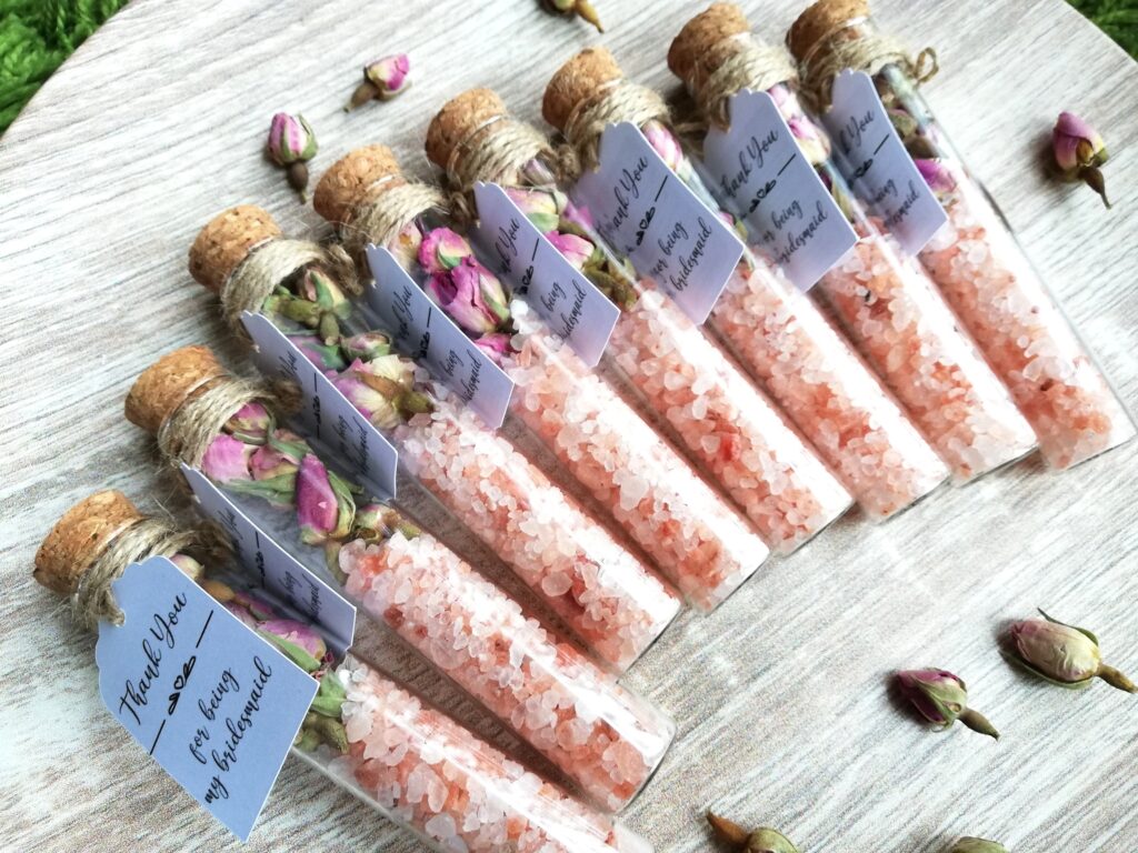 bath salt wedding favours