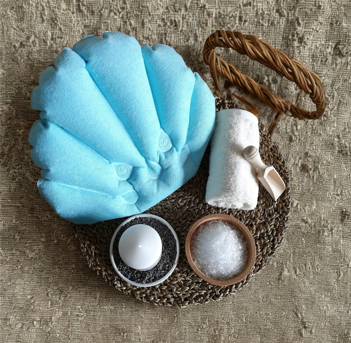 Inflatable Shell Bath Pillow 1 shell bath pillow