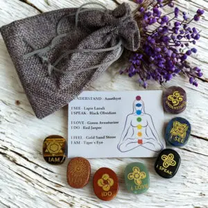 engraved chakra stone set