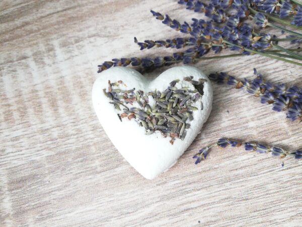 lavender heart bath bomb