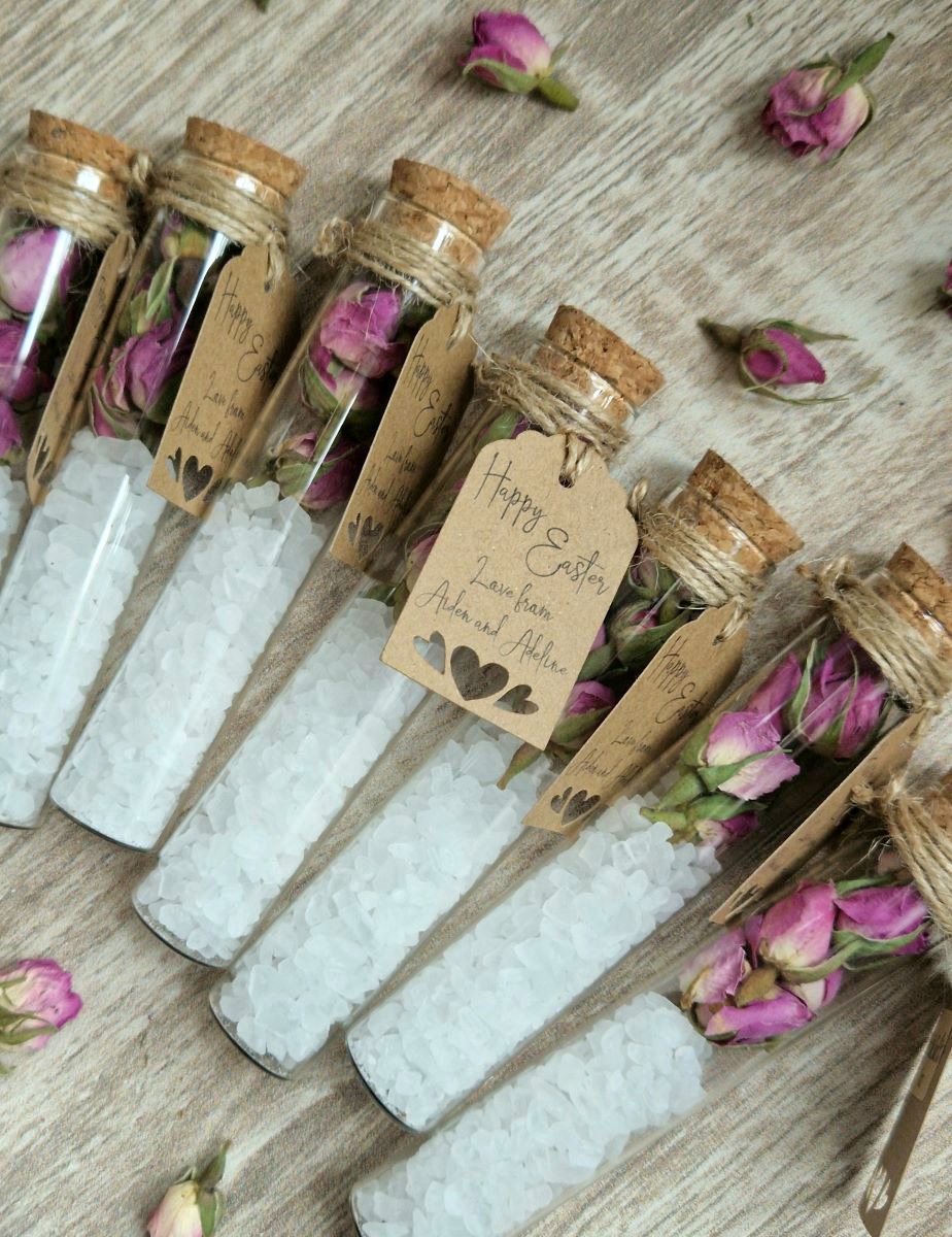 Customised Rose Bath Salt Favours 11 easter gifts