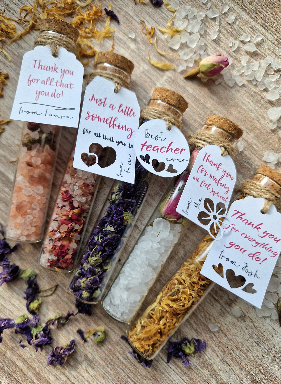Customised Tea Favours 5 teacher-gift-bath-salt-customised