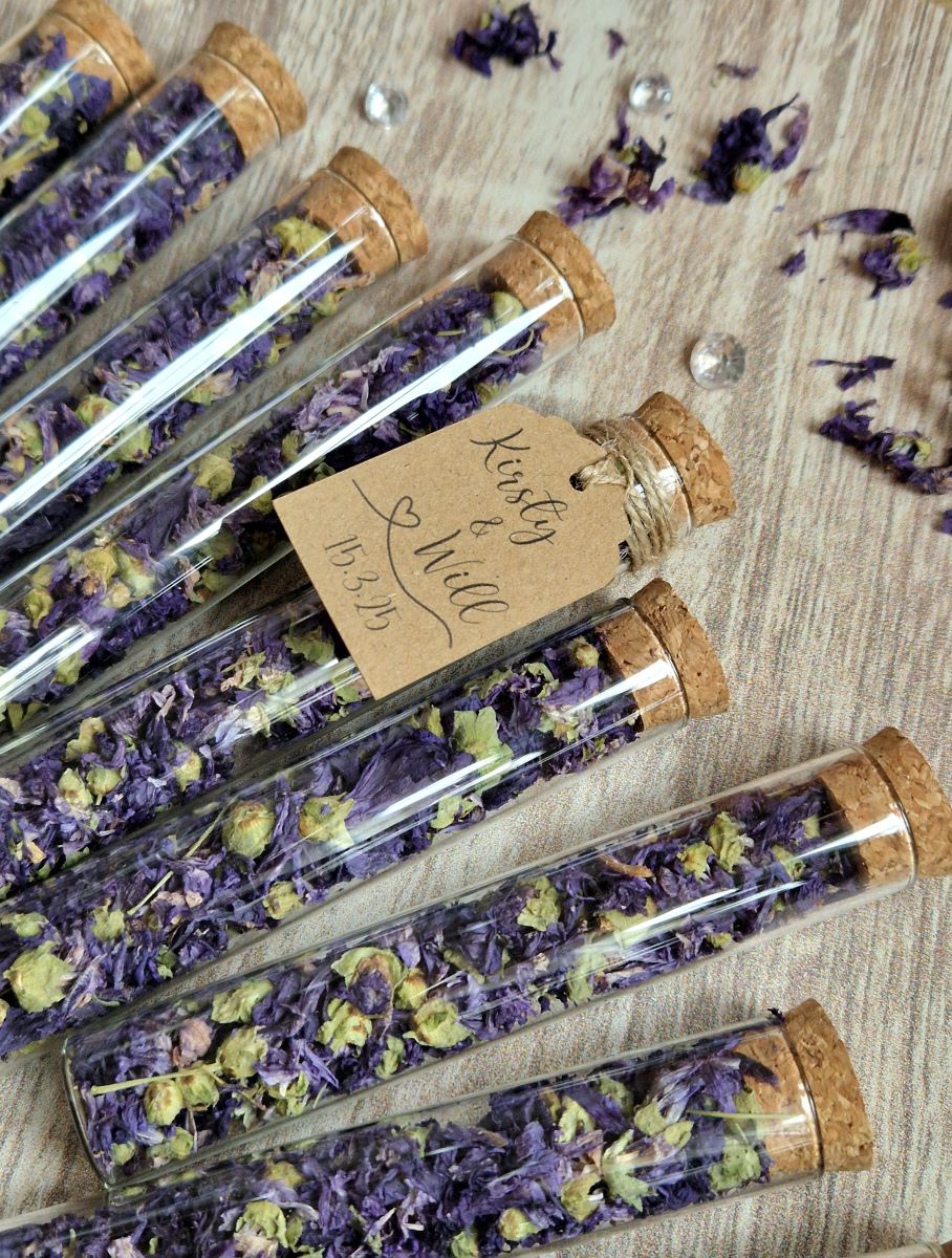 Customised Tea Favours 11 wedding blue mallow favour