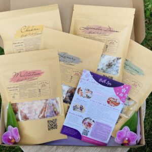 Gift box with bath salt packets