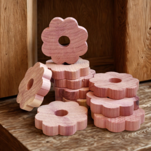 cedar wood flower ring