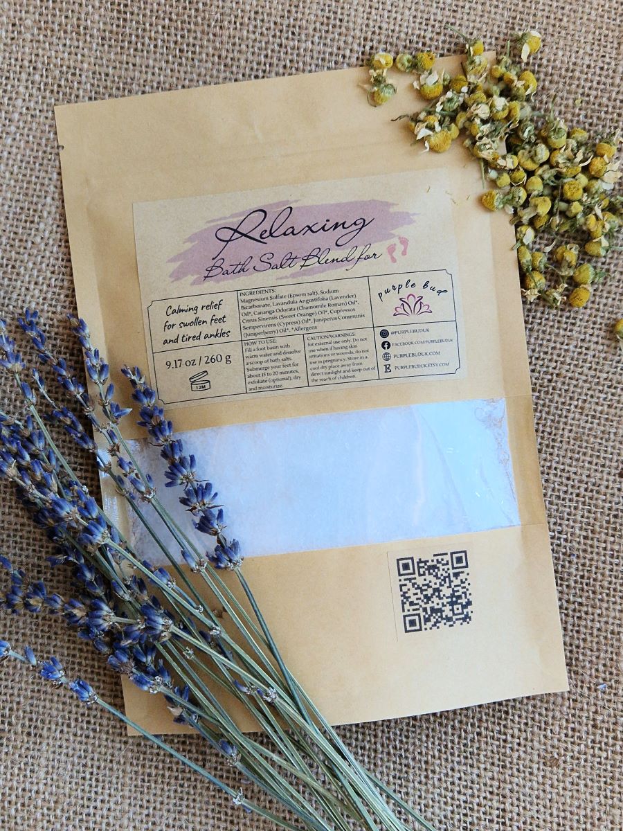 Relaxing Feet Salt Blend 4 chamomilla lavender feet blend