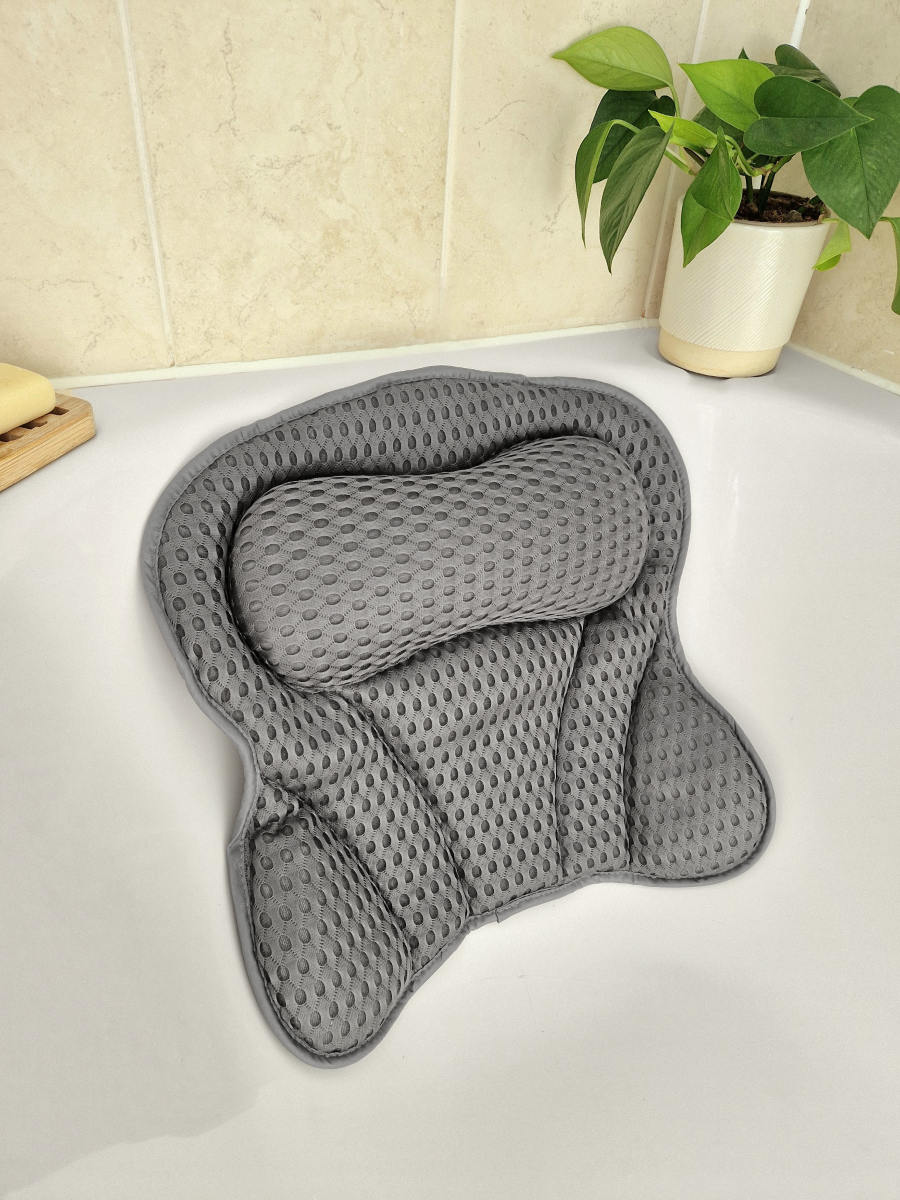 Ergonomic Bath Pillow 2 luxury grey bath pillow