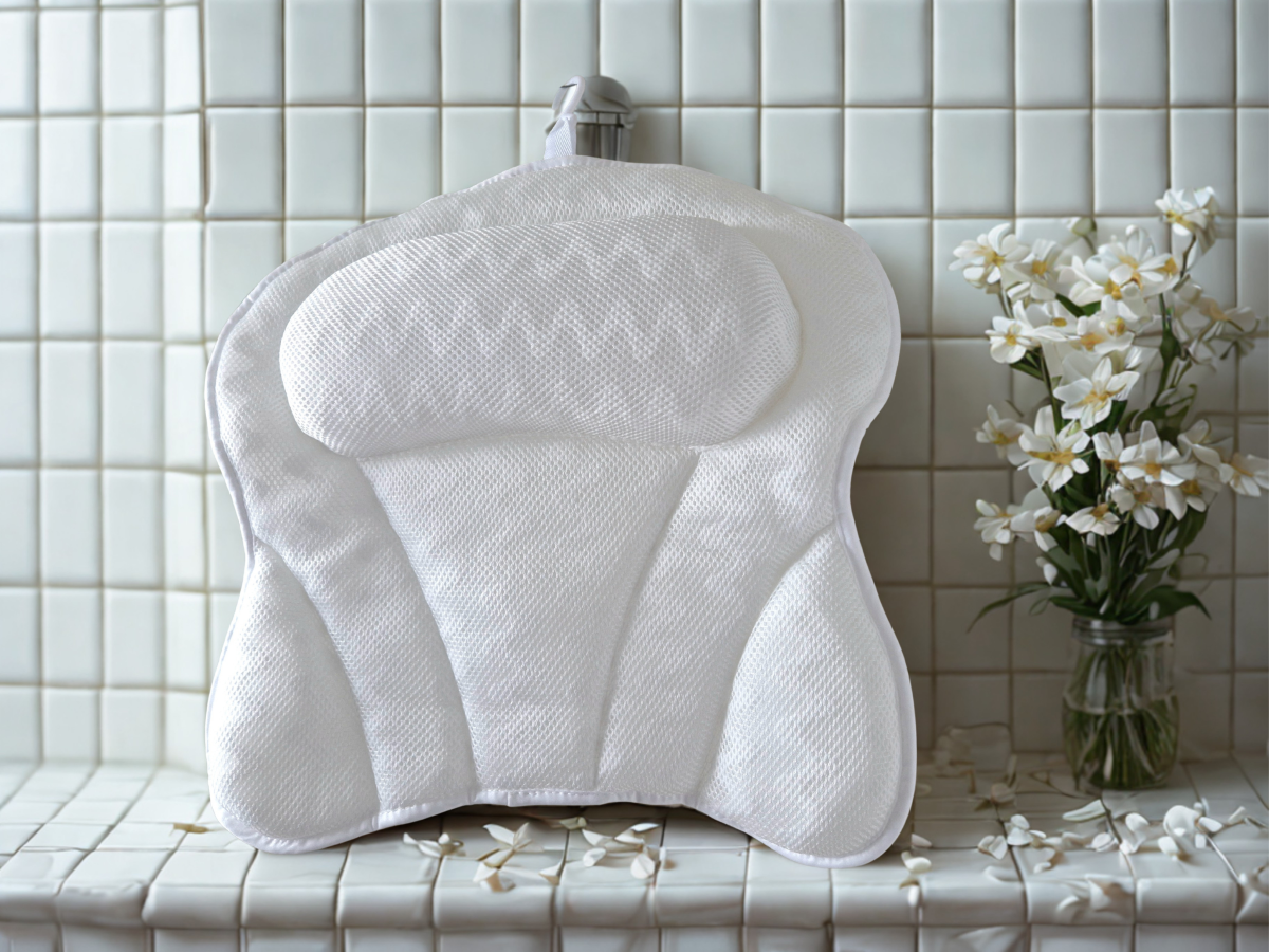 Ergonomic Bath Pillow 5 white soft bath pillow