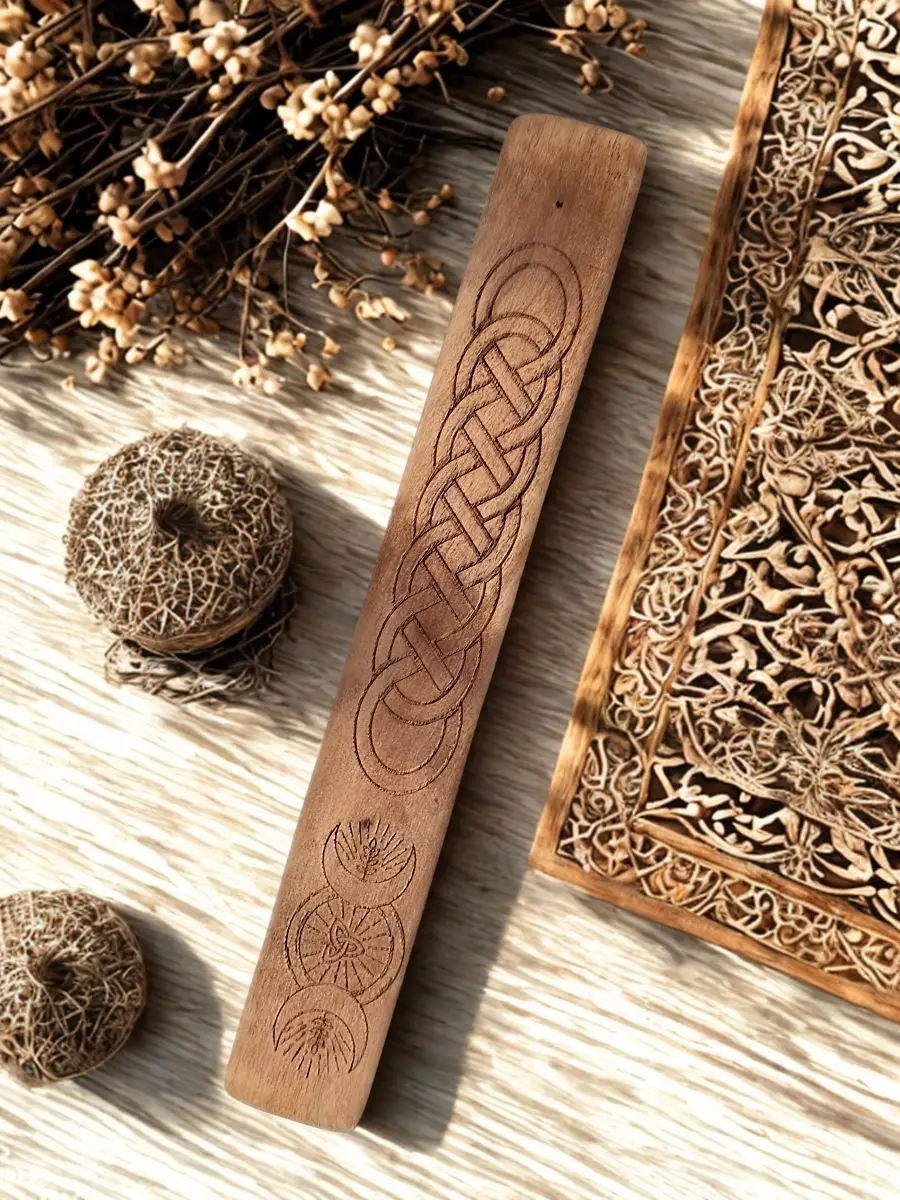 Celtic Moon Incense Ash Catcher 1 celtic moon wooden incense stick holder