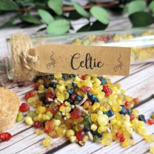 celtic resin incense glass vial