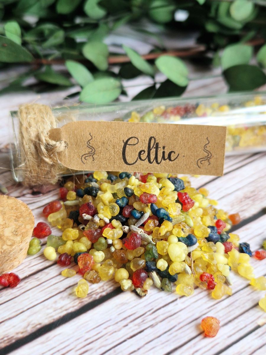 Celtic Resin Incense Blend 1 celtic resin incense glass vial