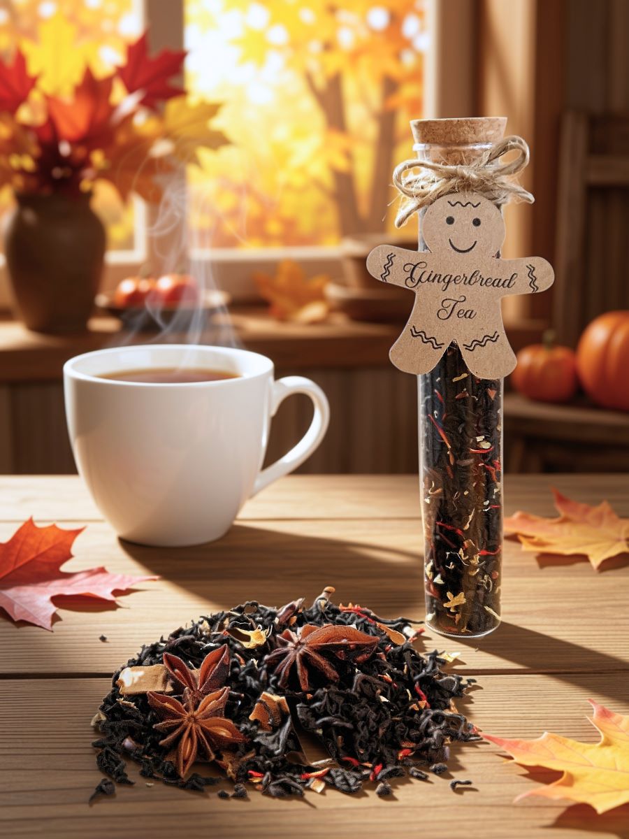 Festive Tea Blend Favour Vial 5 gingerbread tea custom gift