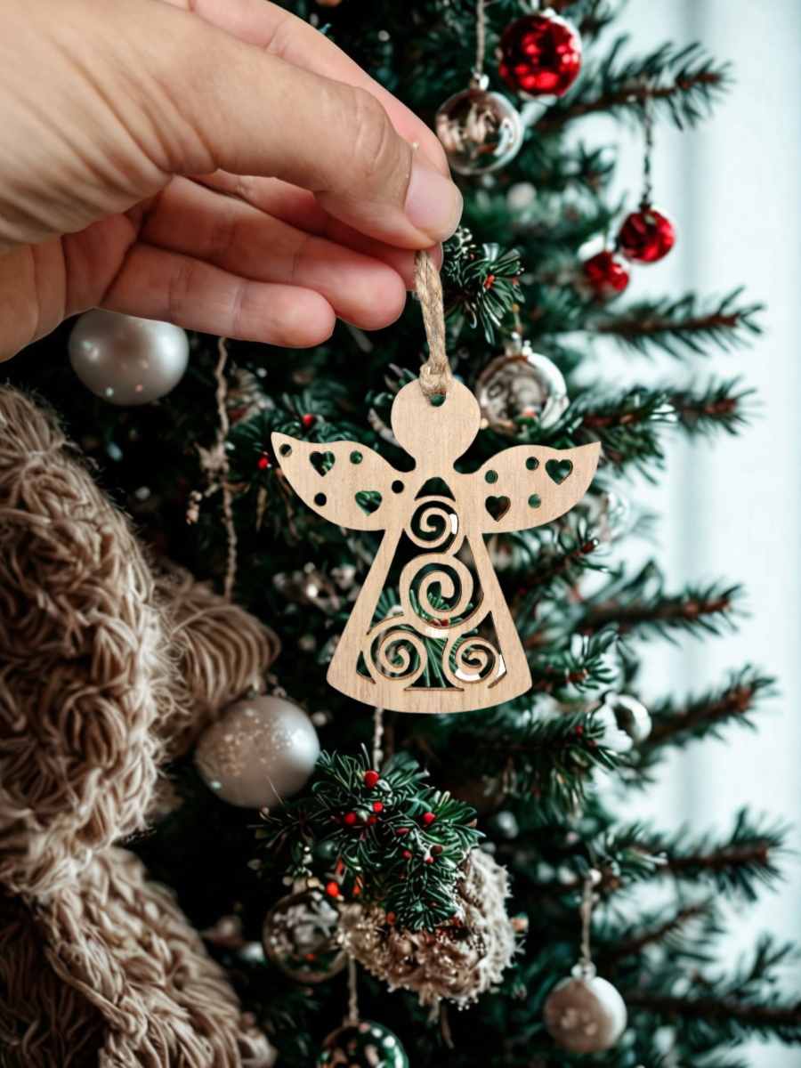 Wooden Angel Christmas Ornament 5 wooden angel tree ornament